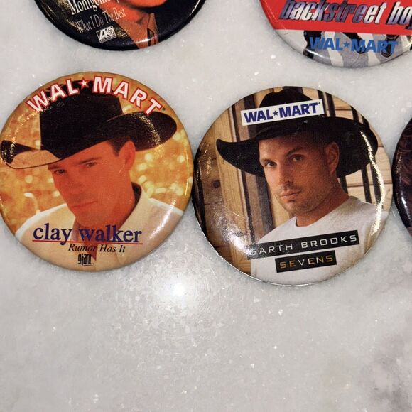 LOT OF 14 VINTAGE WALMART ADVERTISING PINS PIN MUSIC INCLUDING POP and COUNTRY - Picture 8 of 12